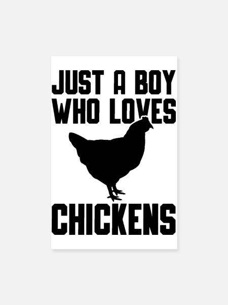 Huhn Liebhaber Statement - Poster 20x30 cm - Weiß - Vorne