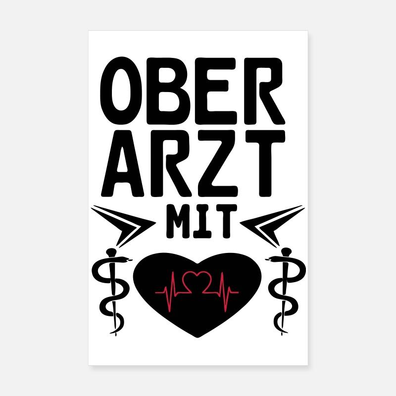 Oberarzt mit Herz Geschenk Poster 20x30 cm