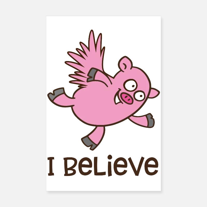 fliegendes Schwein Poster 20x30 cm