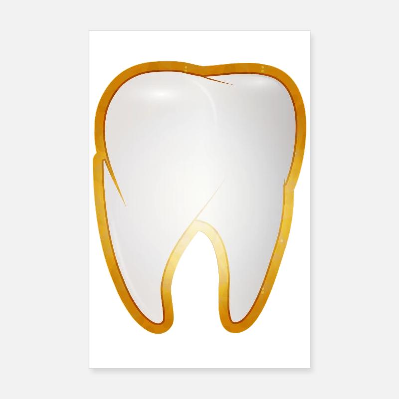 Une dent dans le cadre doré style de dent d’or Poster 20 x 30 cm