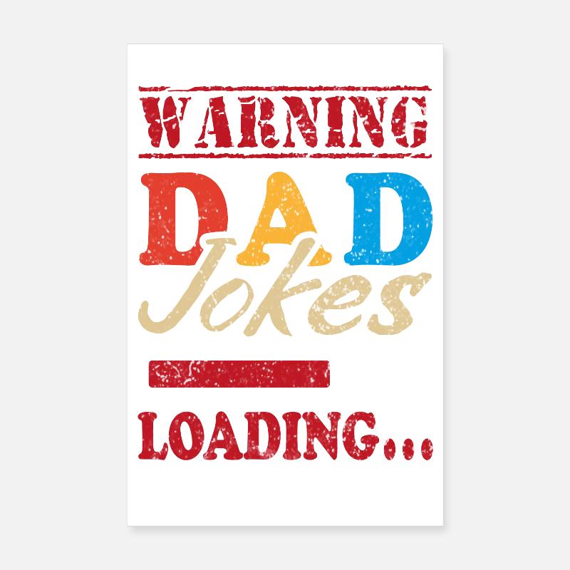 Vaterwarnung Papa Witze Laden Ich erzähle Papa Witze Poster 20x30 cm