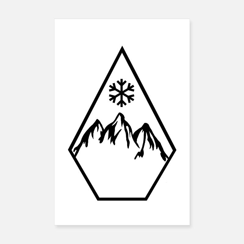 Ski Snowboard Snowflake Diamond Poster 20x30 cm