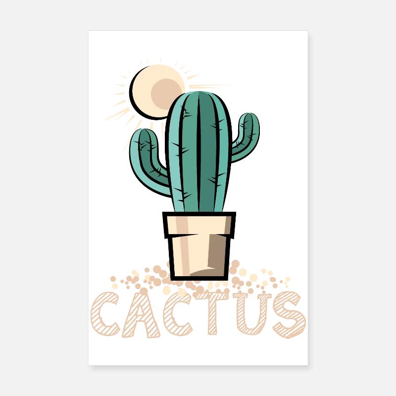 cactus cactus cactus symbole soleil désert sable Poster 20 x 30 cm