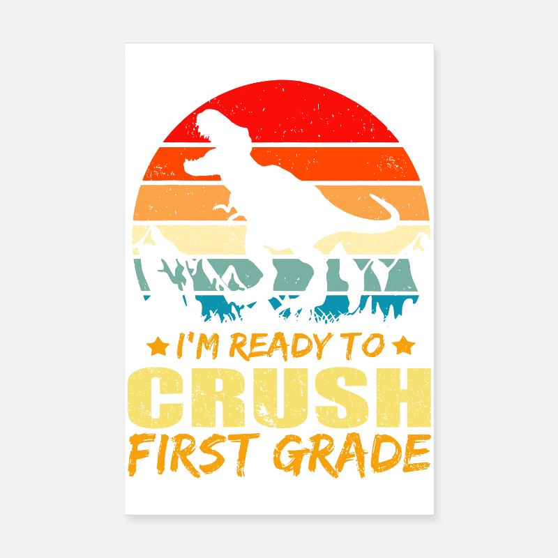 T-Rex Préhistoire Vintage Warrior Poster 20 x 30 cm