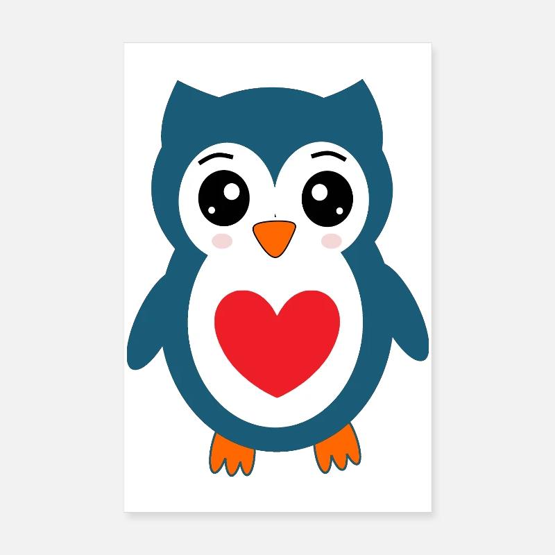 Eule blaue Eule  Poster 20x30 cm