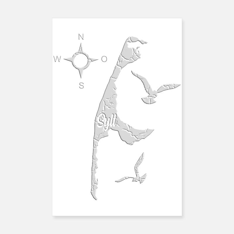 Sylt meine Insel - Poster 20x30 cm - Weiß