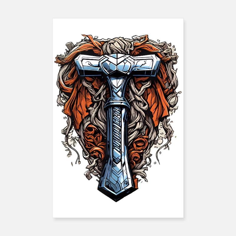 Thors Hammer Poster 20x30 cm