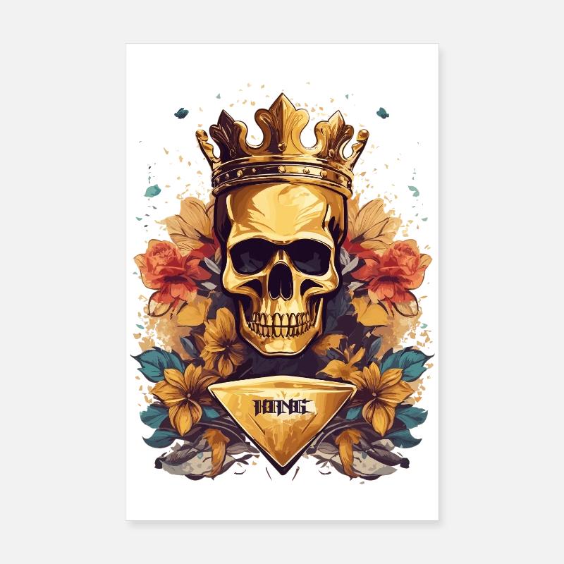 Golden Skull King - Poster 20x30 cm - Weiß