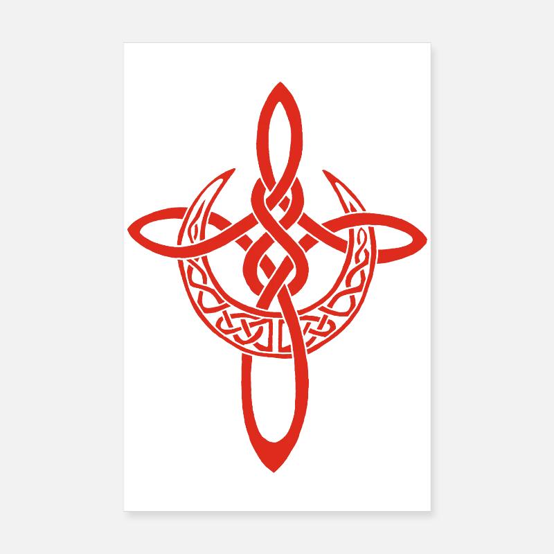 Red Lunar Cross Poster 8" x 12" (20x30 cm)