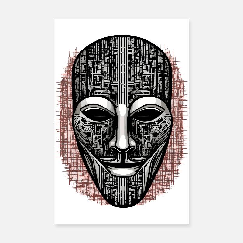 Masque de hacker anonyme Poster 20 x 30 cm