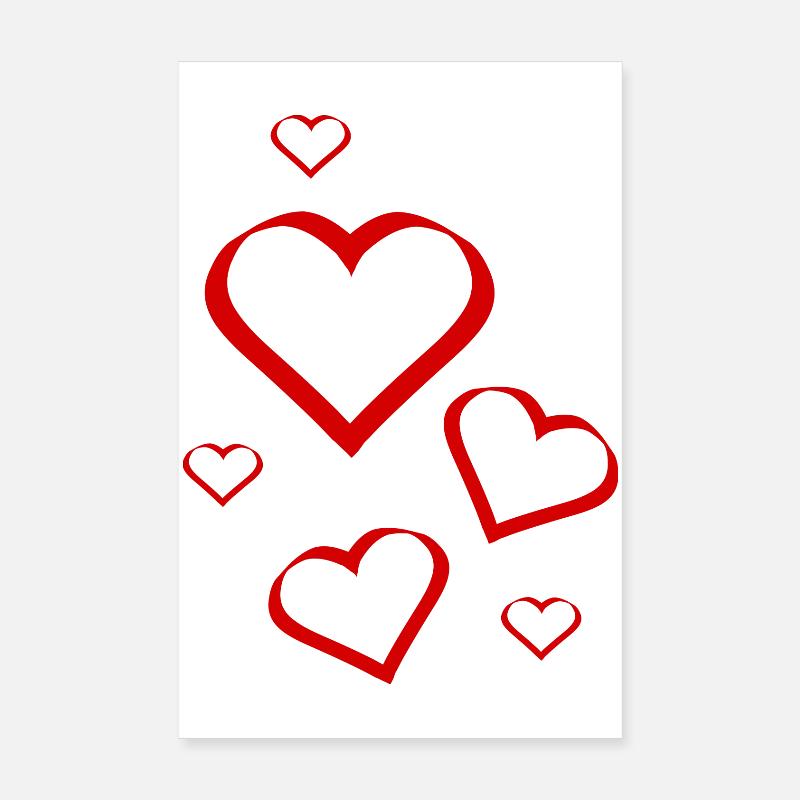 red heart red hearts red heart gift Poster 8" x 12" (20x30 cm)