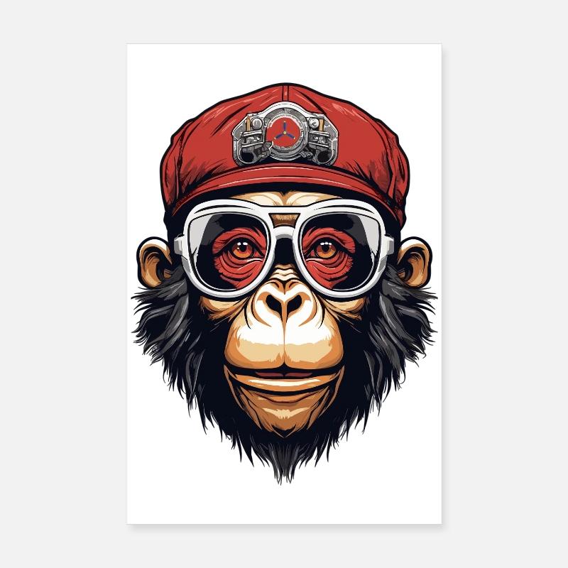 Cool Monkey Poster 8" x 12" (20x30 cm)