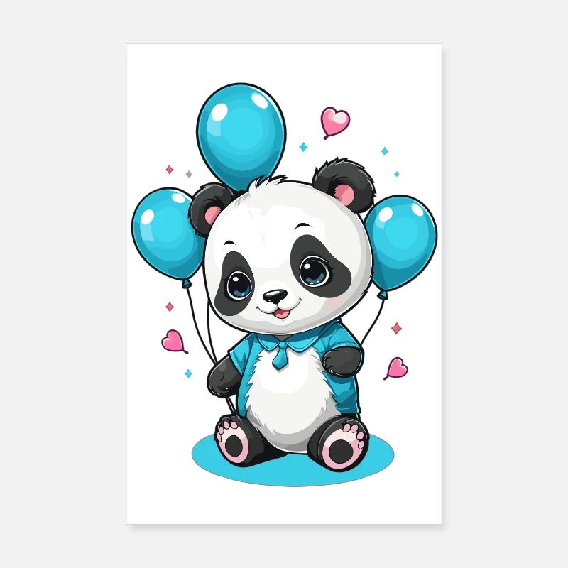 Ours panda mignon Poster 20 x 30 cm