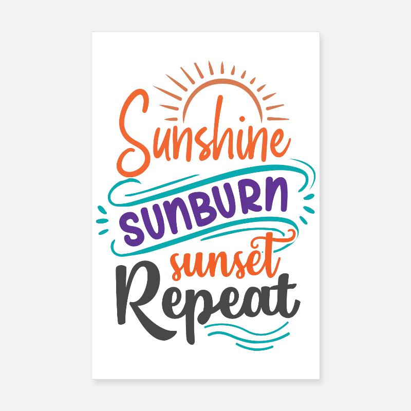 Sunshine Sunburn Sunset Repeat Poster 8" x 12" (20x30 cm)