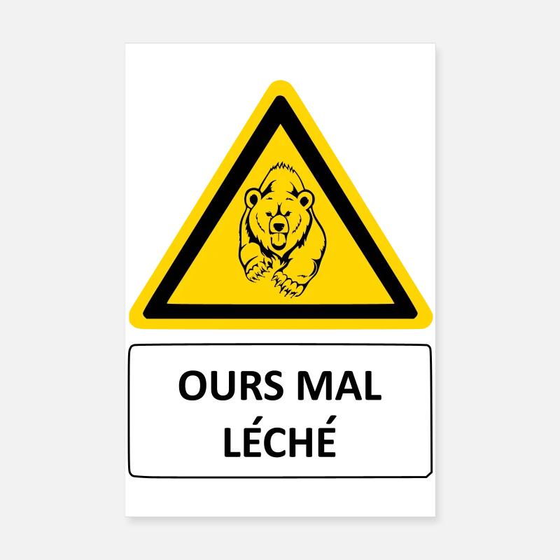 Bear badly licked Poster 8" x 12" (20x30 cm)