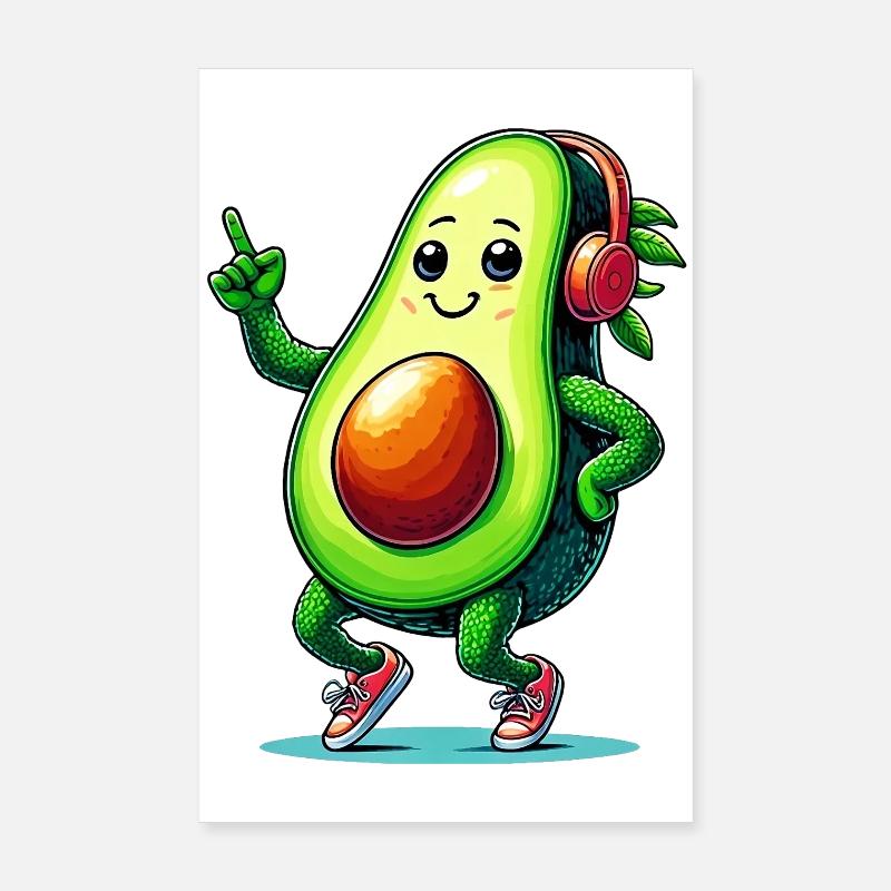 Avocado-Ballen Poster 20x30 cm