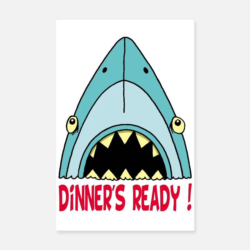 Hungriger Hai Poster 20x30 cm