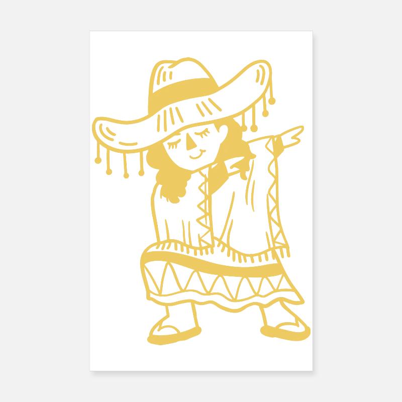 Dabbing Mexikanisches Mädchen Cinco De Mayo Poster 20x30 cm