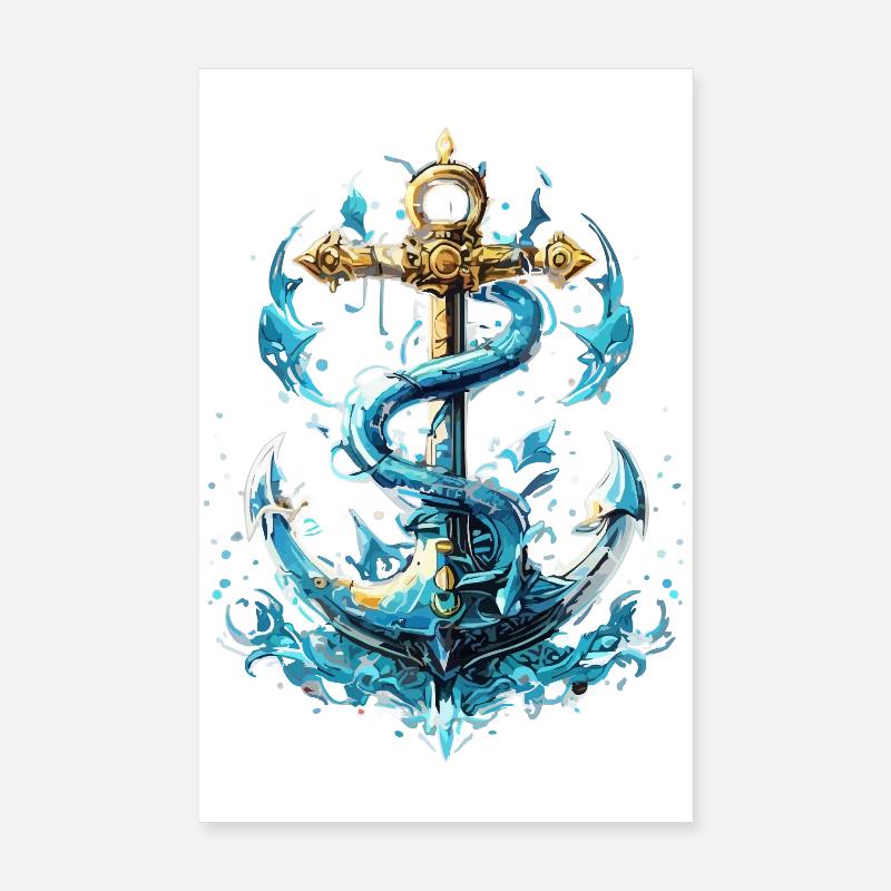 Anchor Water Splash Poster 8" x 12" (20x30 cm)