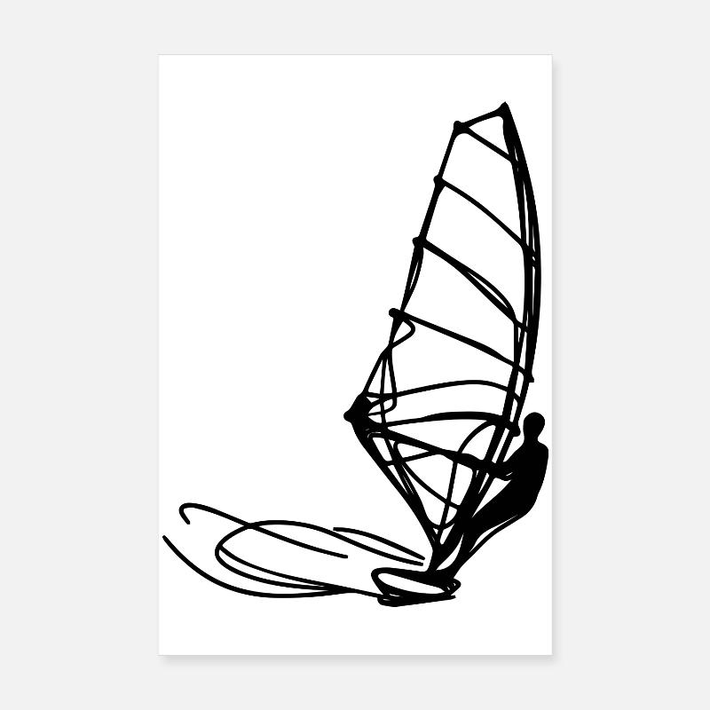 Windsurfen Skizze Poster 20x30 cm