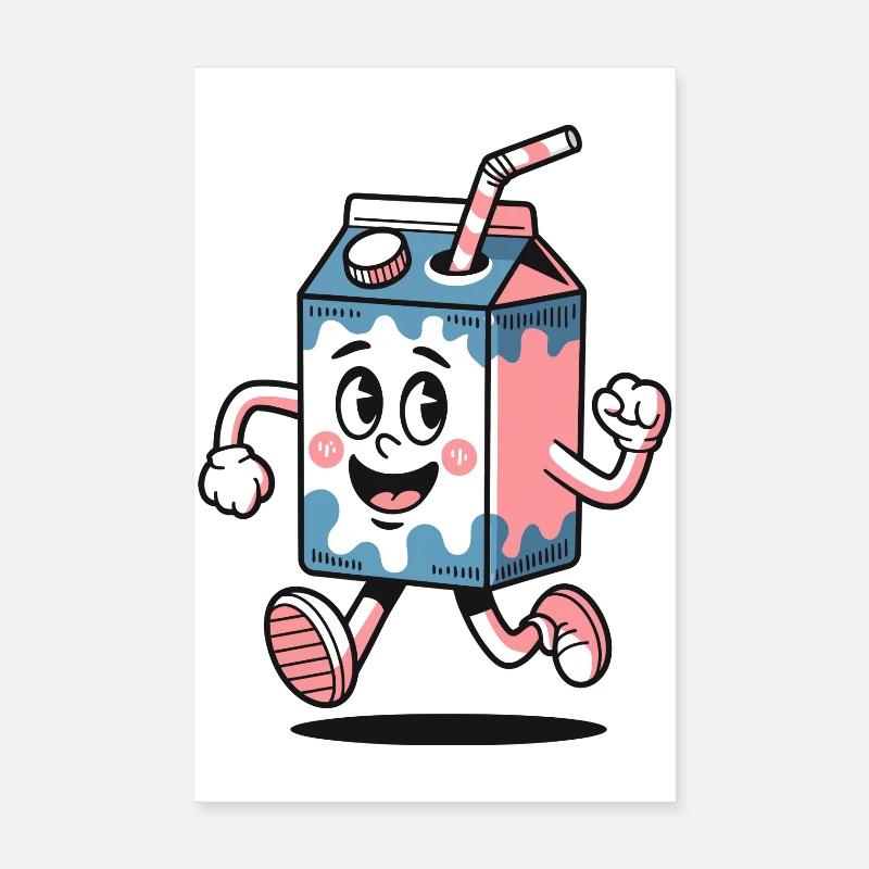 Milchtüte Maskottchen Dash Poster 20x30 cm