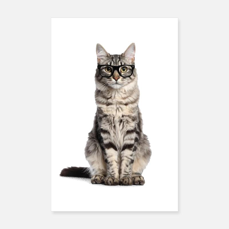 Tabby Cat with Glasses – Wild at Heart Poster 8" x 12" (20x30 cm)