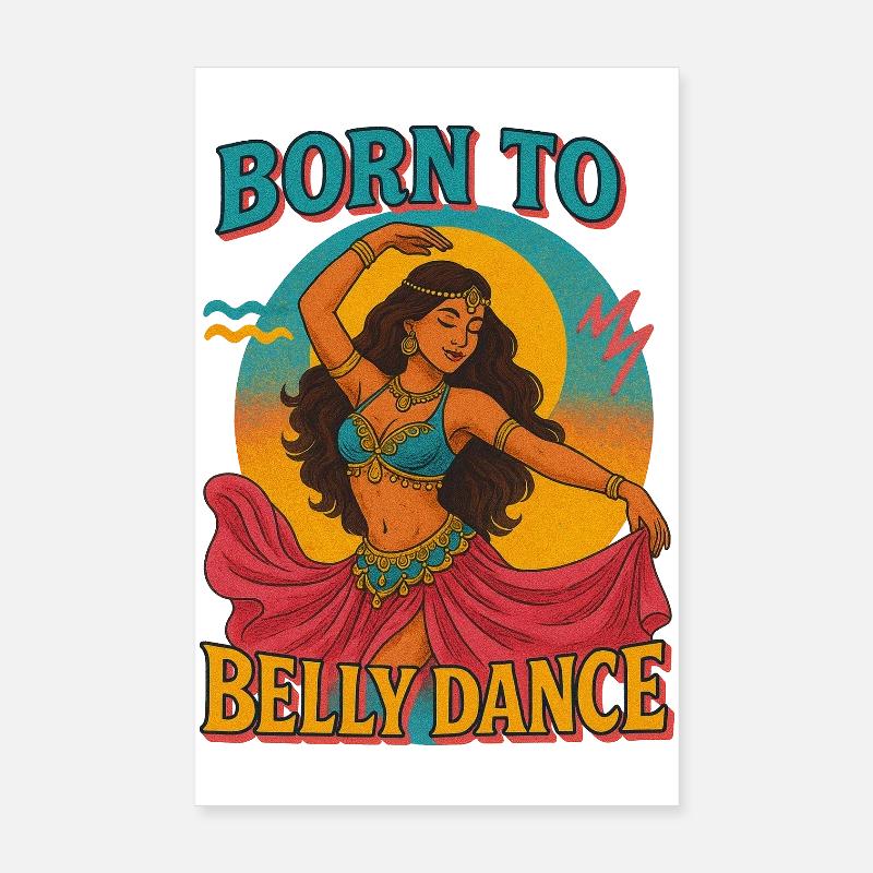 Danse du ventre inspiré Illustration Boho Poster 20 x 30 cm