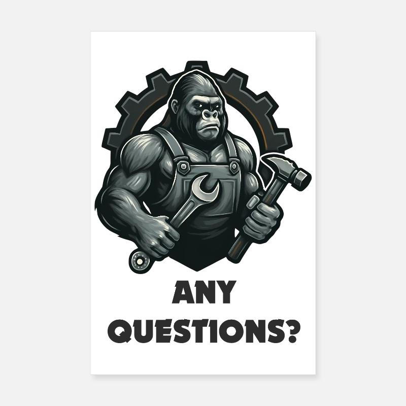 Starker Gorilla Schmiedemotiv Poster 20x30 cm
