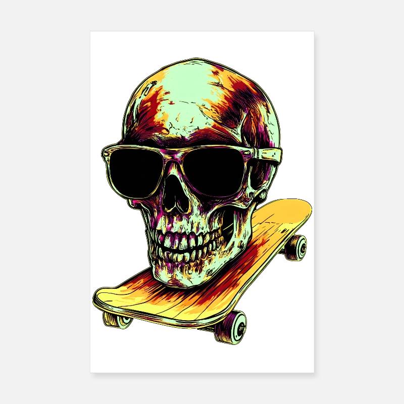 Totenköpfe Skateboard Poster 20x30 cm
