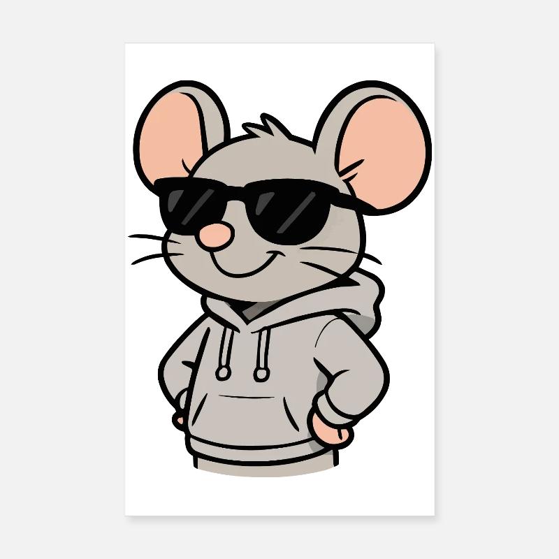 Mouse Sunglasses Cool Poster 8" x 12" (20x30 cm)