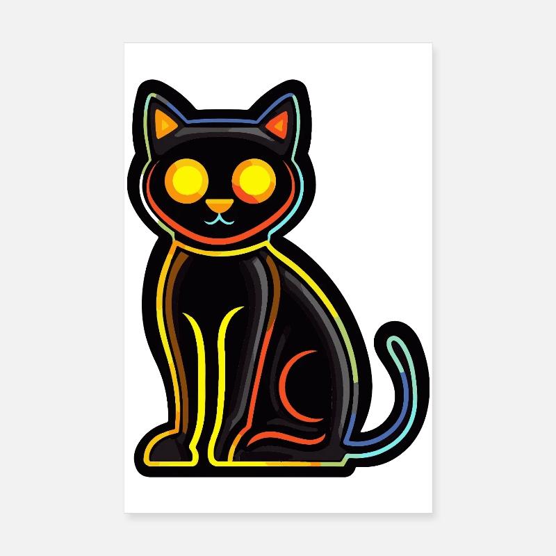 Chat Halloween Bande dessinée Chat Poster 20 x 30 cm