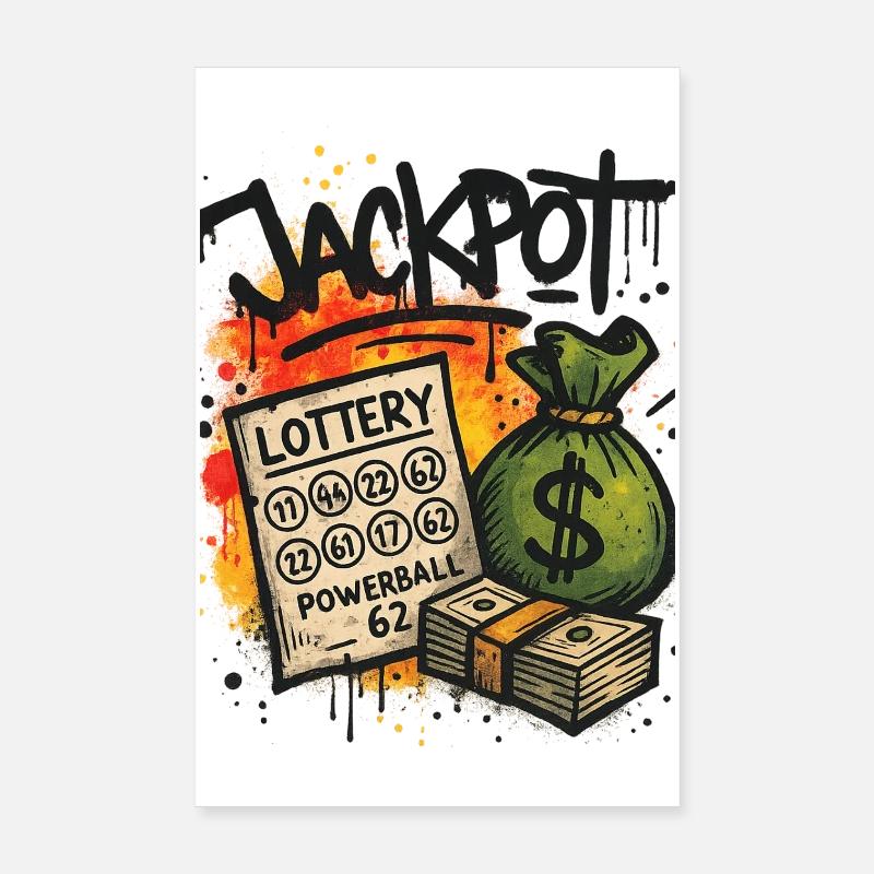 Graffiti Art Jackpot Lottery Poster 8" x 12" (20x30 cm)