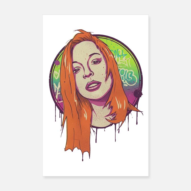 Fille de mon quartier - Portrait Graffiti Poster 20 x 30 cm