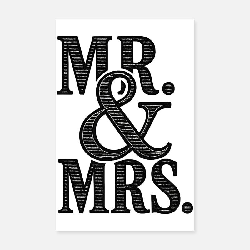MR. & MRS - Romantic Wedding - Newlyweds Poster 8" x 12" (20x30 cm)