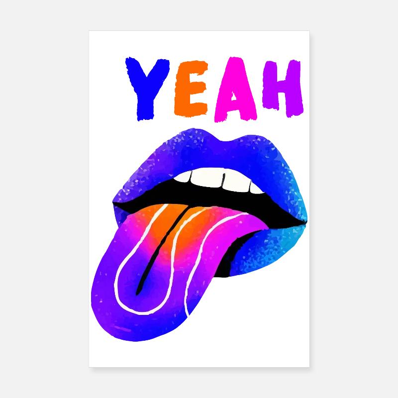 Lebendige Lippen YEAH Pop Art Poster 20x30 cm