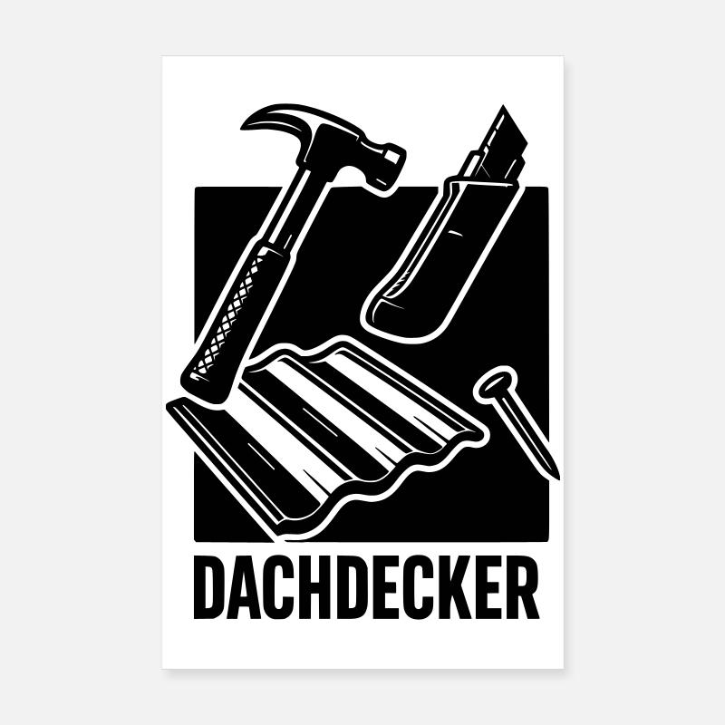 Dachdecker Werkzeug  Poster 20x30 cm