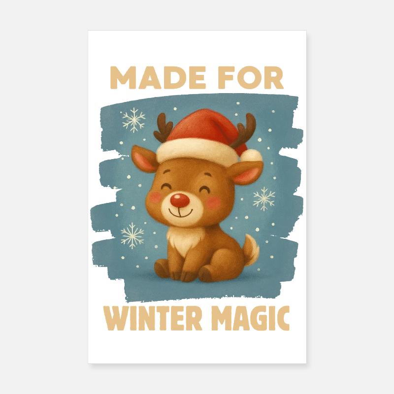 Renne de Noël Poster 20 x 30 cm