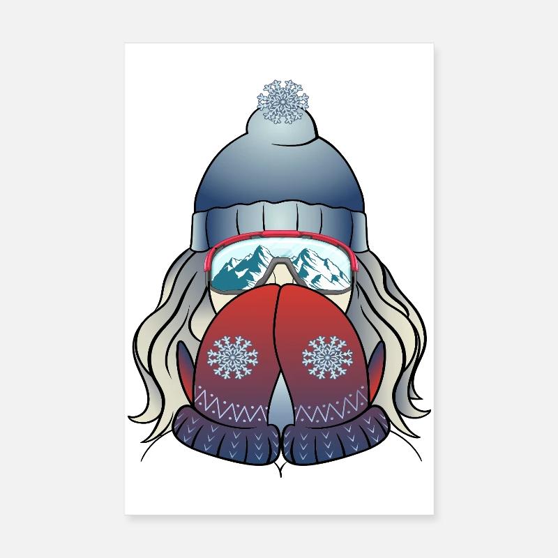 Fille d’hiver avec flocon de neige Poster 20 x 30 cm