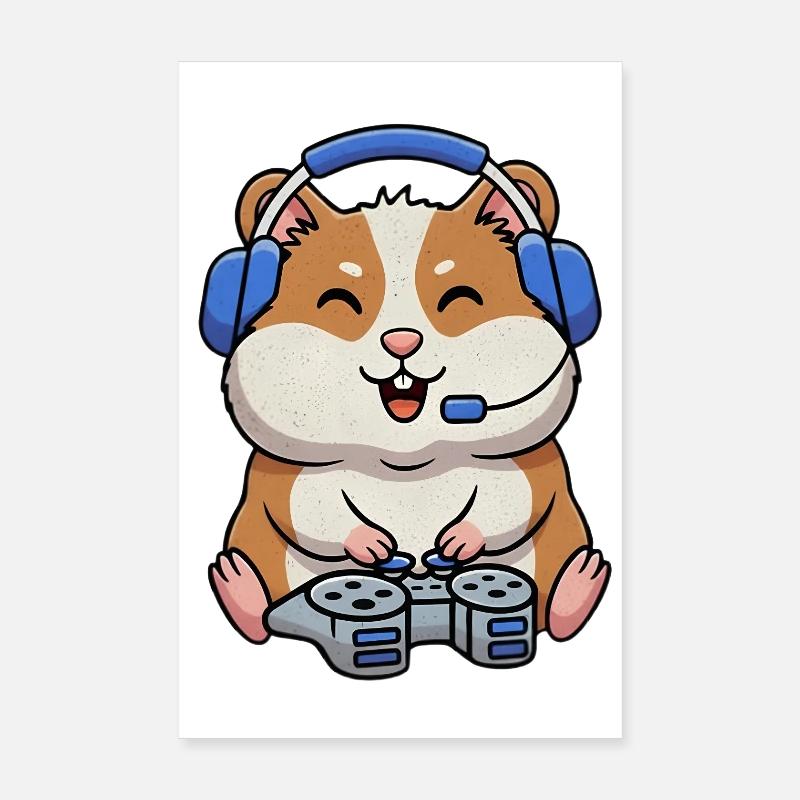 Hamsters pendant le jeu Poster 20 x 30 cm
