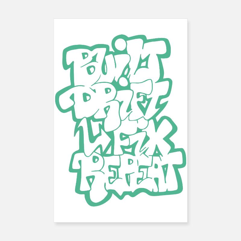 Dérivée construite Fix Répéter 04 - Poster 20 x 30 cm - blanc