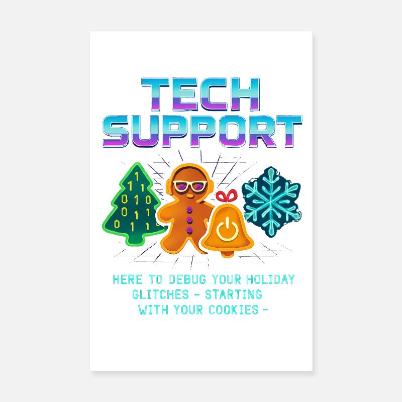 Lustiger Technischer Support Debug Weihnachten Poster 20x30 cm