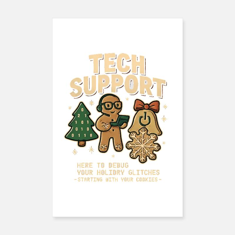 Vintage Technischer Support Retro IT Weihnachten Poster 20x30 cm