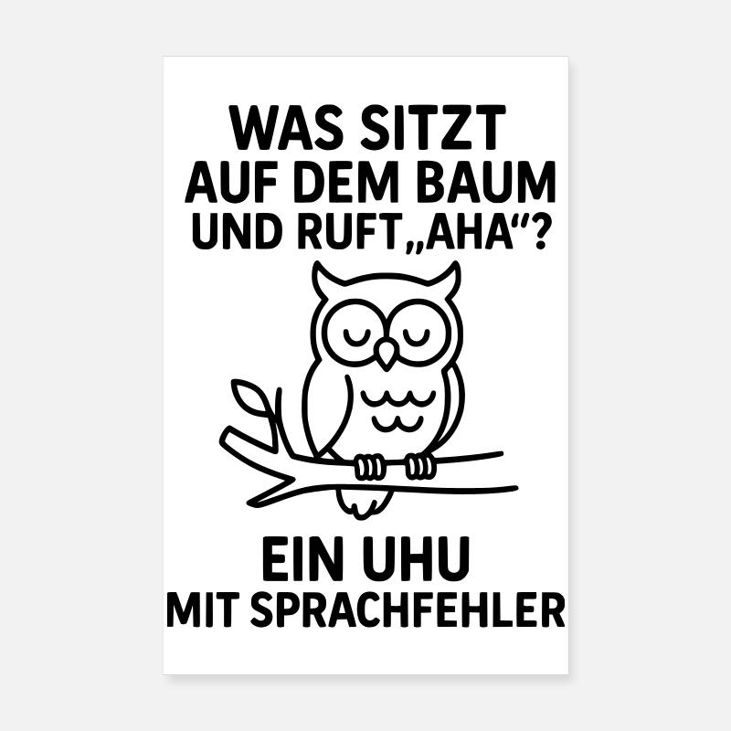 Blague sur l’erreur de langage de la chouette grand-duc Poster 20 x 30 cm