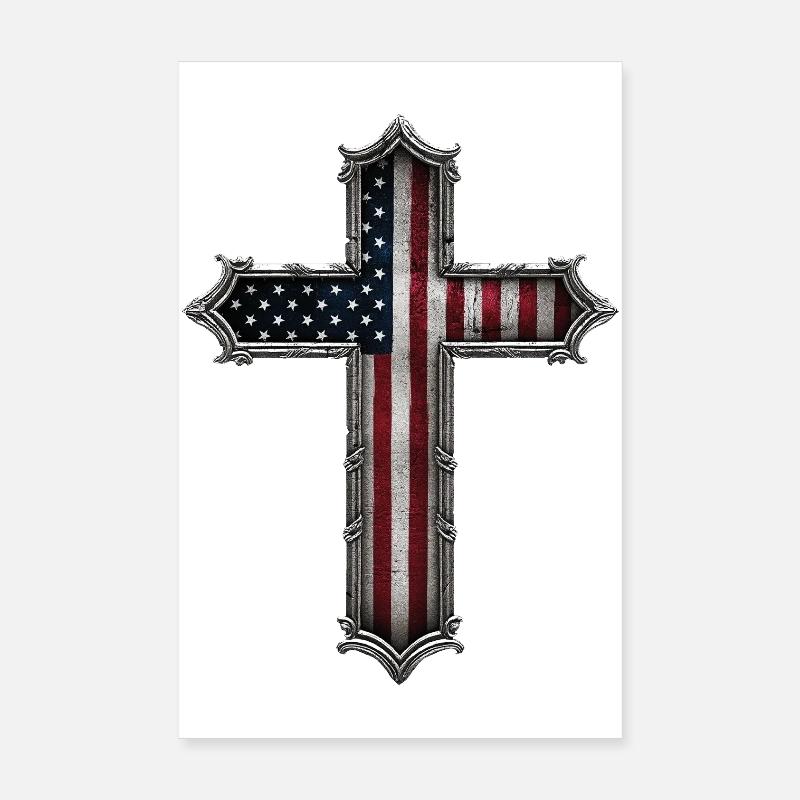 Drapeau de la Croix des États-Unis Poster 20 x 30 cm