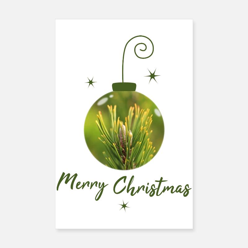 Sapin dans la boule de Noël, boule de branches de sapin Poster 20 x 30 cm