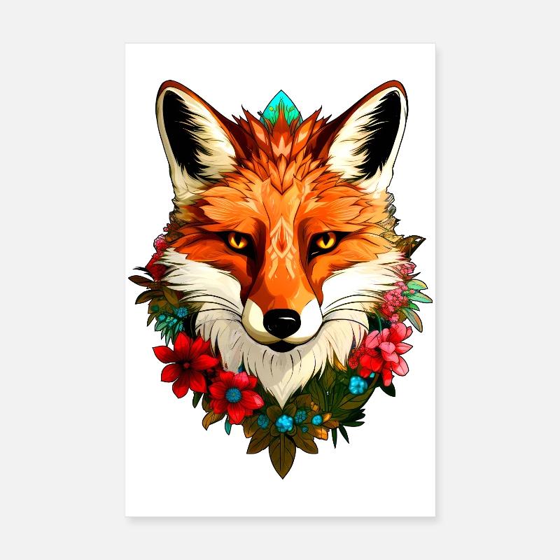 Füchse Style Poster 20x30 cm