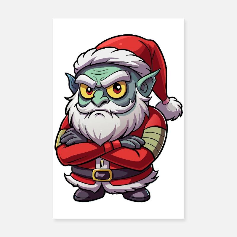Père Noël Gobelin Grognon Poster 20 x 30 cm