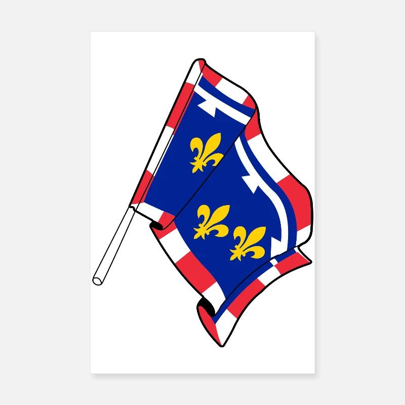 Flagge Centre-Val de Loire Poster 20x30 cm