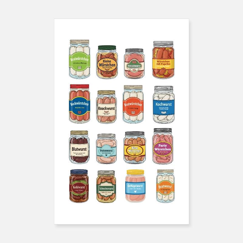 Würstchen Im Glas Poster 20x30 cm