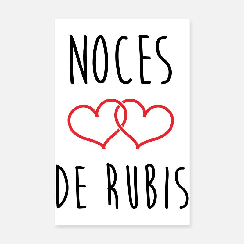 Noce de Rubis 35 ans de mariage Poster 20 x 30 cm